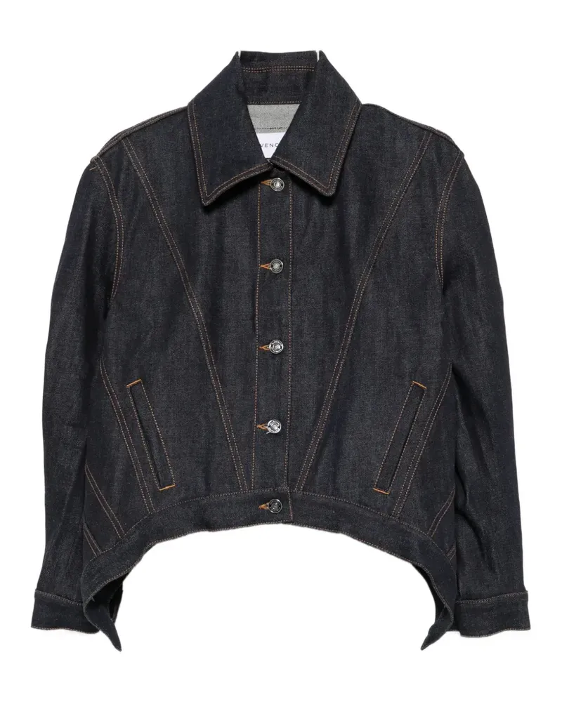 Givenchy curved-hem denim jacket - Blau Blau