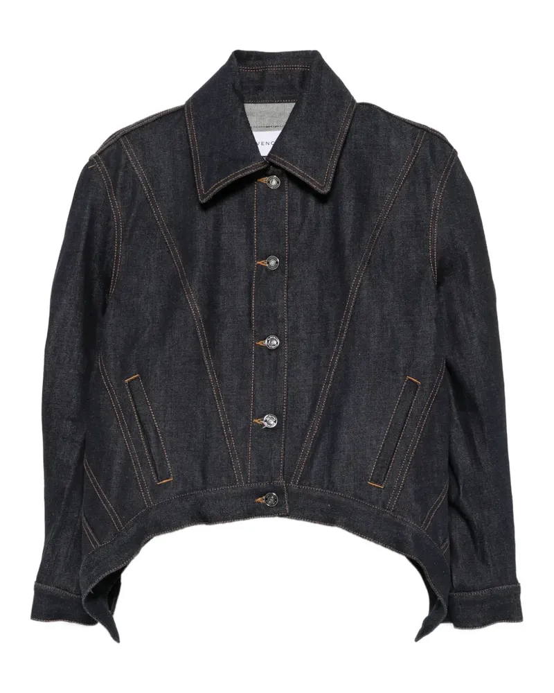 Givenchy curved-hem denim jacket - Blau Blau