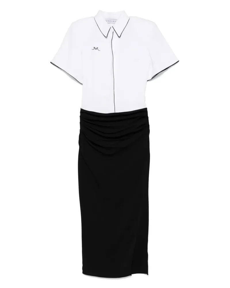 Rowen Rose Zweifarbiges Midikleid - Schwarz Schwarz