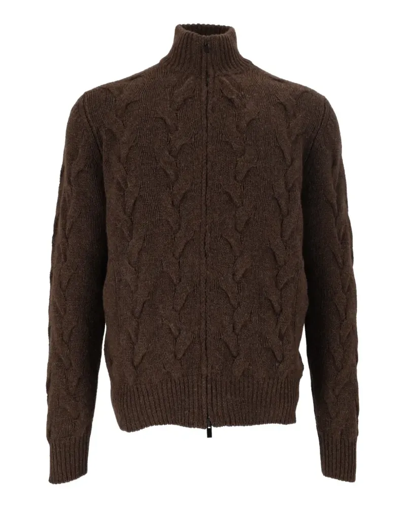 Filippo de Laurentiis Cardigan mit Zopfmuster - Braun Braun