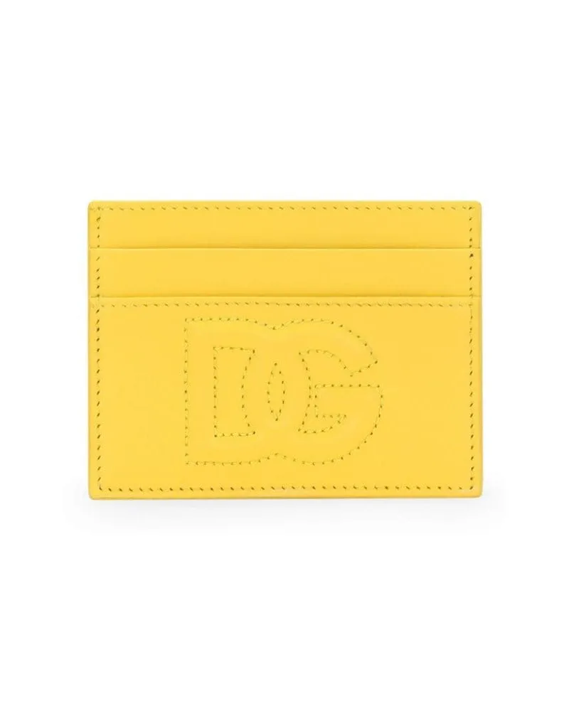 Dolce & Gabbana Kartenetui mit DG-Prägung - Gelb Gelb