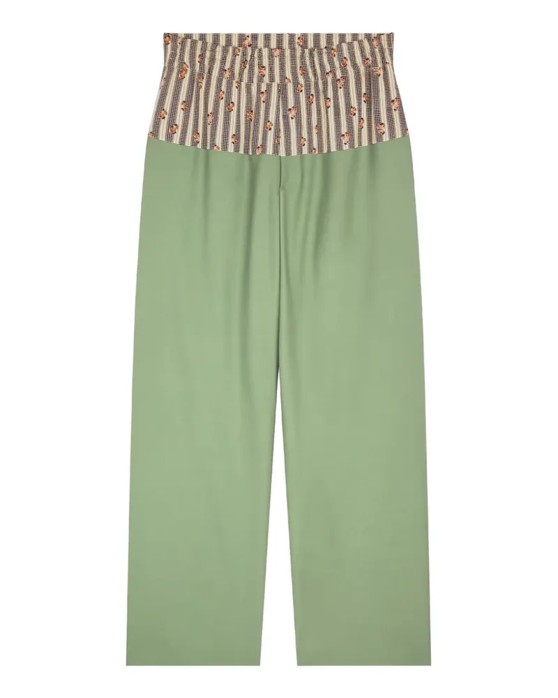 Dries van Noten Hose mit Kontrastbund - Grün Grün