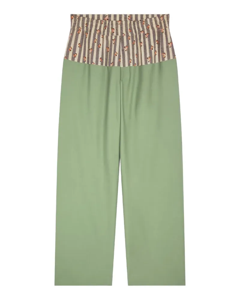 Dries van Noten Hose mit Kontrastbund - Grün Grün