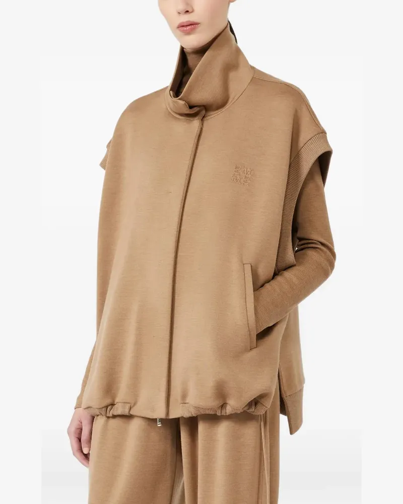 Max Mara oversized sleeveless wool jersey gilet - Nude Nude
