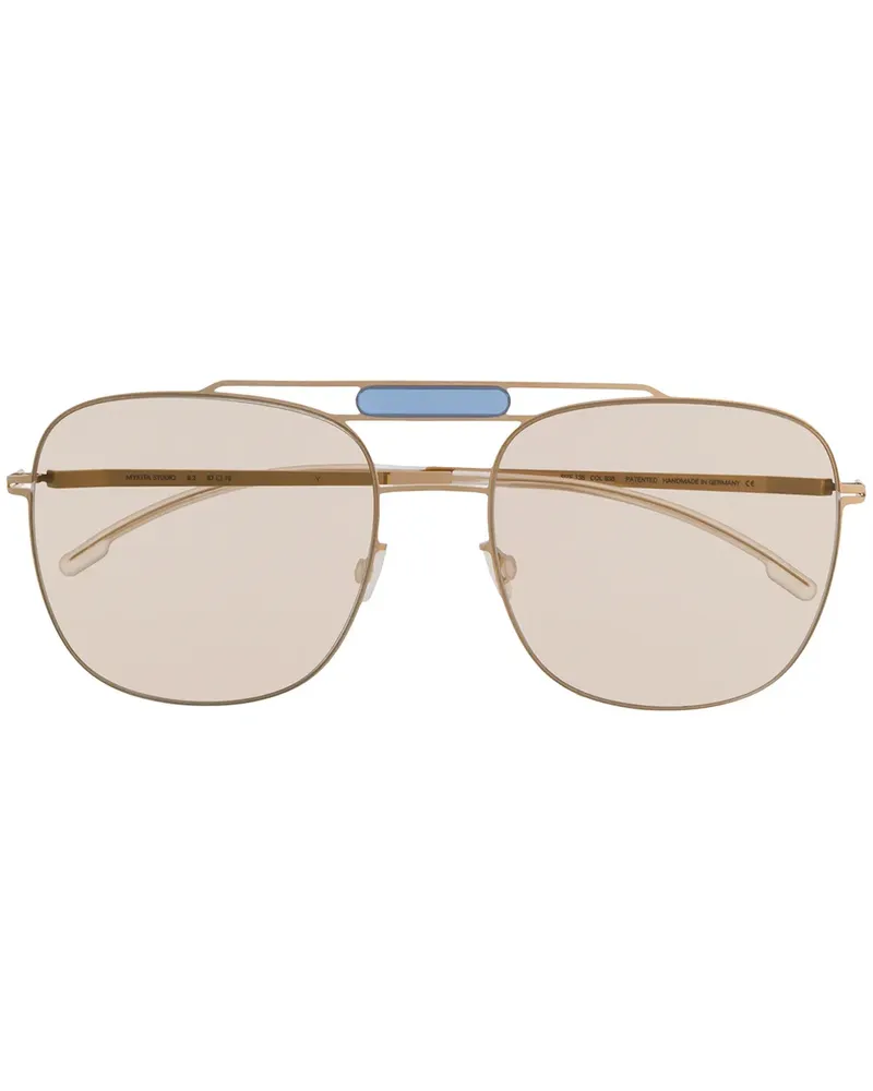 Mykita Eckige 'Studio' Sonnenbrille - Gold Gold