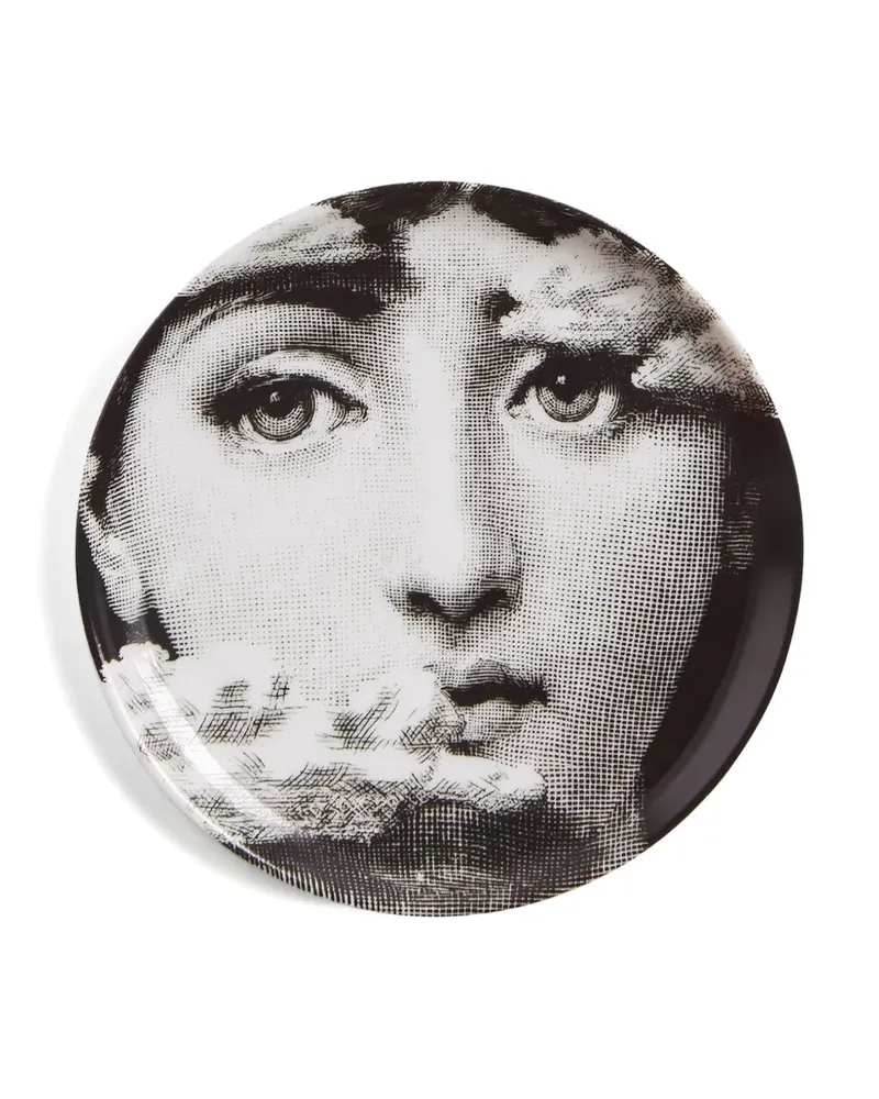 Fornasetti Porzellanschale mit Gesicht-Print 10cm - Weiß Weiß
