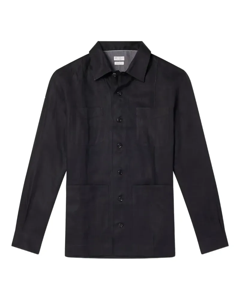 Brunello Cucinelli patch-pocket buttoned shirt - Schwarz Schwarz