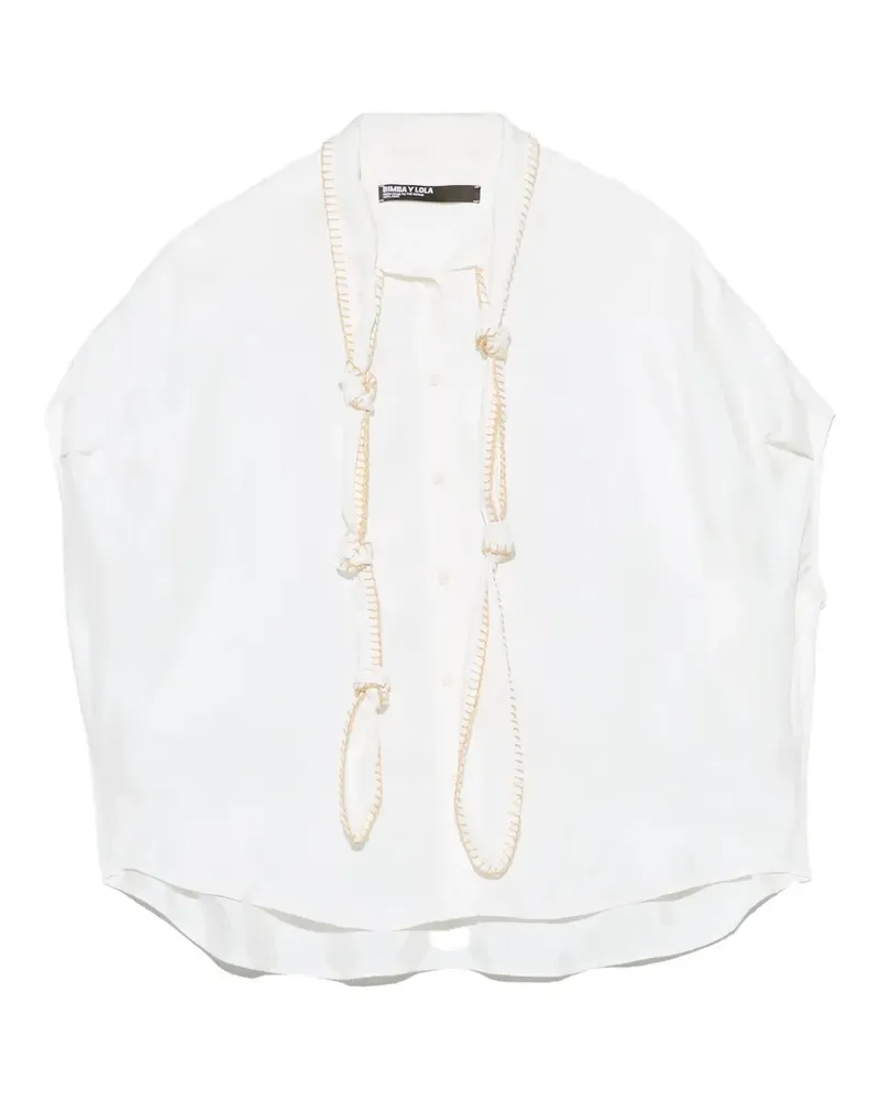BIMBA Y LOLA Cape-Hemd mit Knotendetail - Weiß Weiß