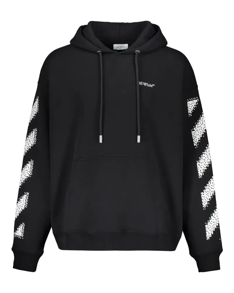 OFF-WHITE logo-print hoodie - Schwarz Schwarz