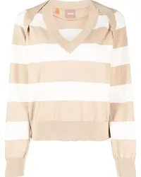 HUGO BOSS Pullover mit V-Ausschnitt Nude