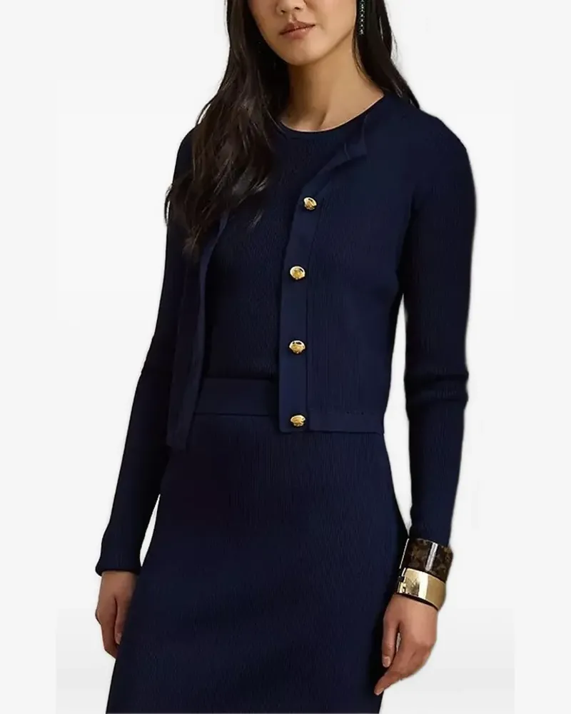 Ralph Lauren Gerippter Cardigan - Blau Blau
