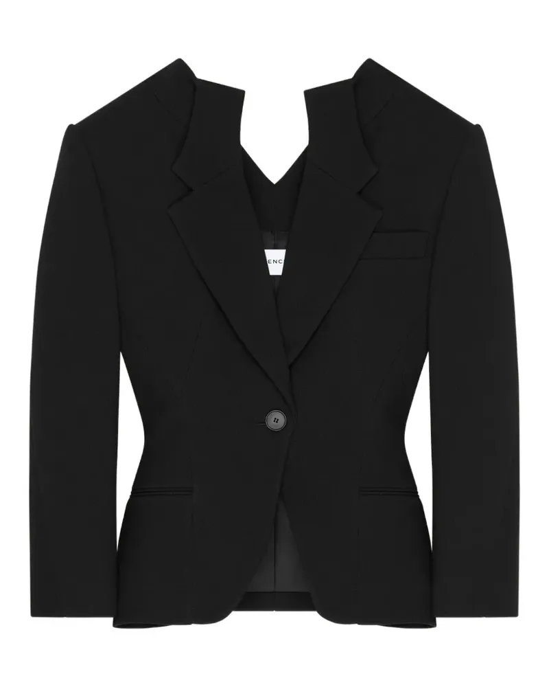 Givenchy cut-out notched-lapels blazer - Schwarz Schwarz