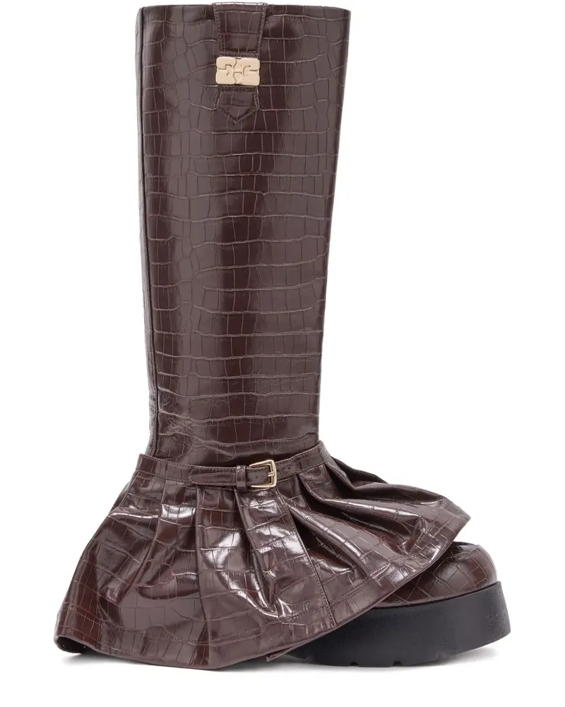 Ganni Stiefel mit Prägung - Rot Rot