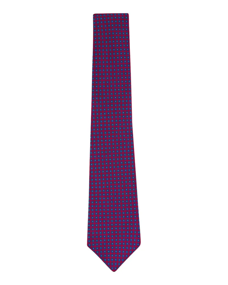 Kiton geometric-pattern silk tie - Rot Rot