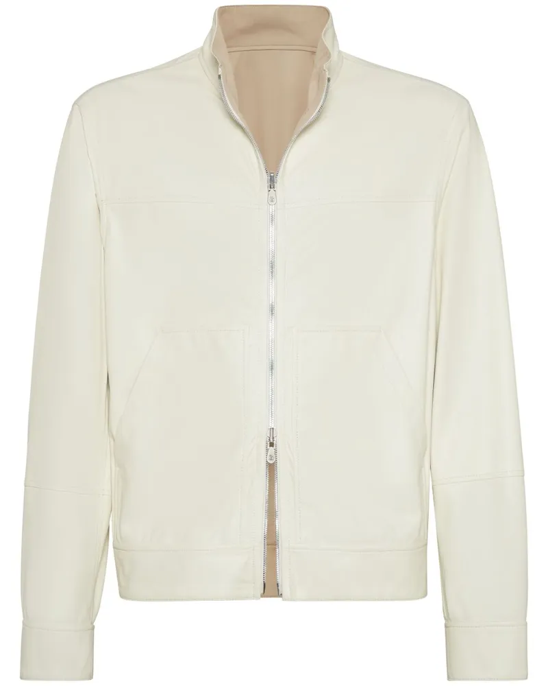 Brunello Cucinelli Wendbare Bomberjacke - Weiß Weiß