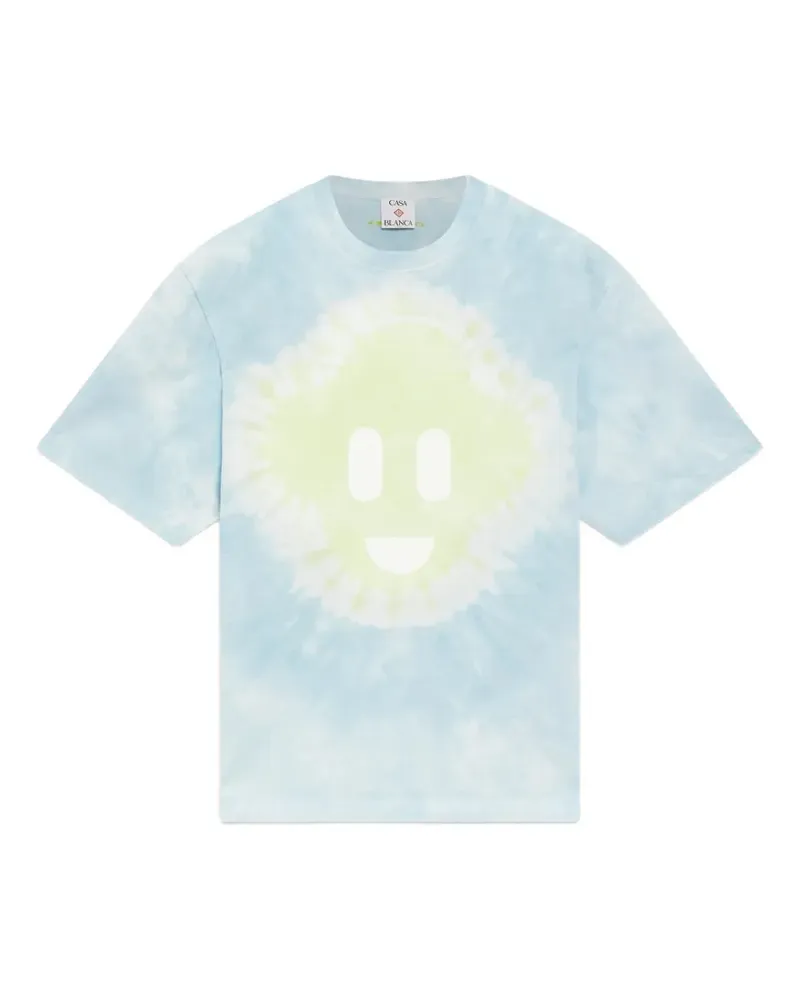 Casablanca Paris T-Shirt mit CC-Smiley - Blau Blau