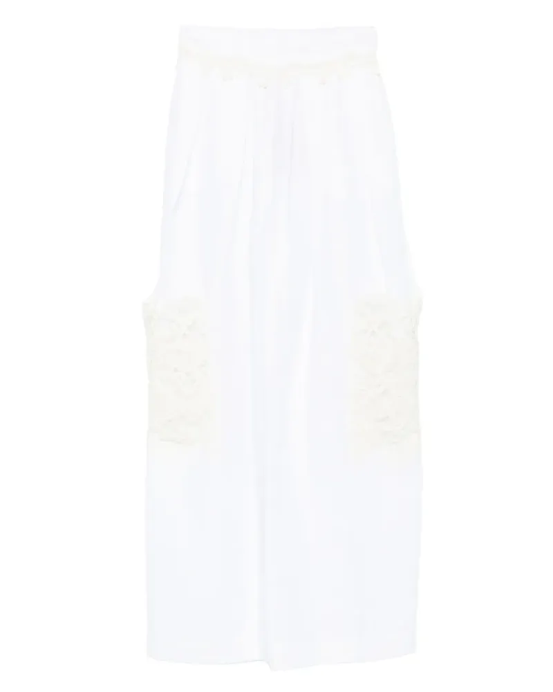 Ermanno Scervino Leinenhose mit Spitzenfach - Weiß Weiß