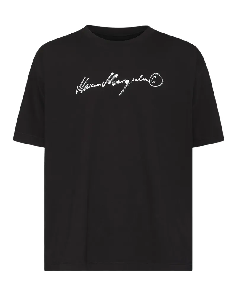 Maison Margiela T-Shirt mit Logo-Print - Schwarz Schwarz