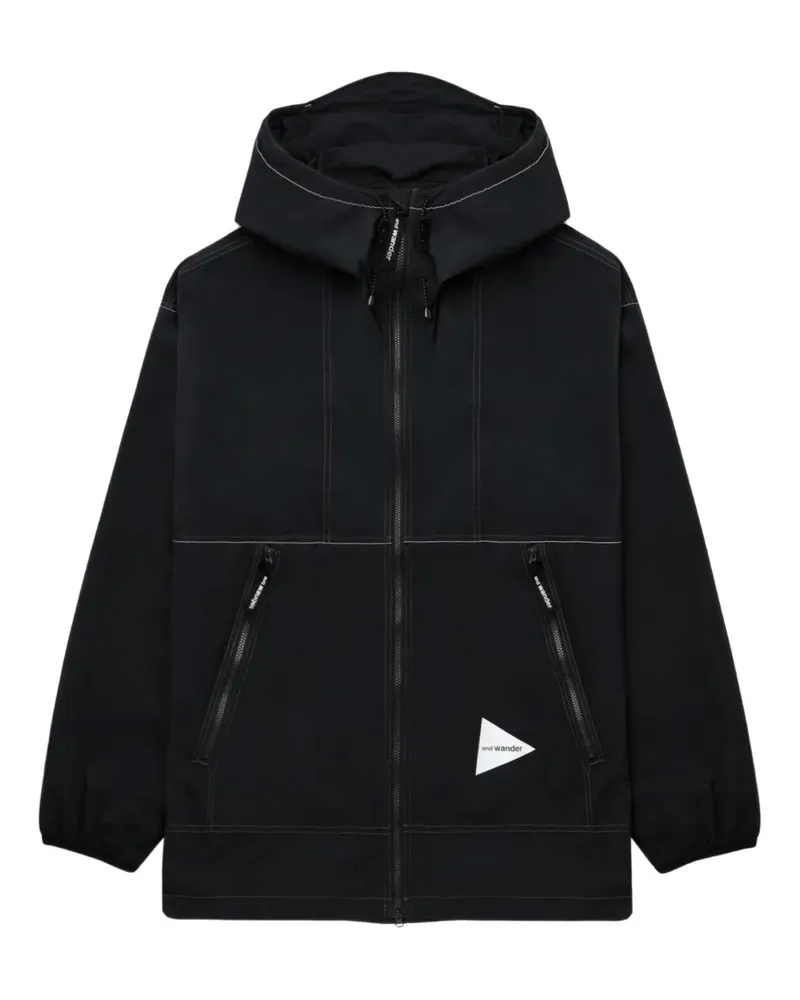 and wander Jacke mit Kapuze - Schwarz Schwarz
