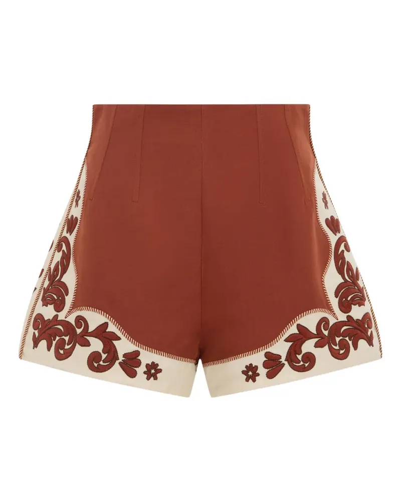 ALEMAIS Duke embroidered mini shorts - Orange Orange