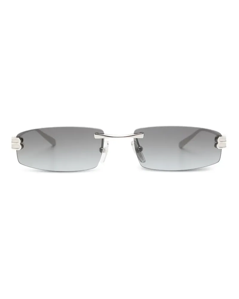 Balenciaga Rahmenlose Sonnenbrille mit eckigem Gestell - Silber Silber