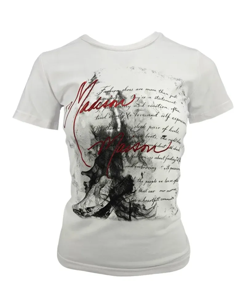 MADISON.MAISON Heel in Flames T-shirt - Weiß Weiß