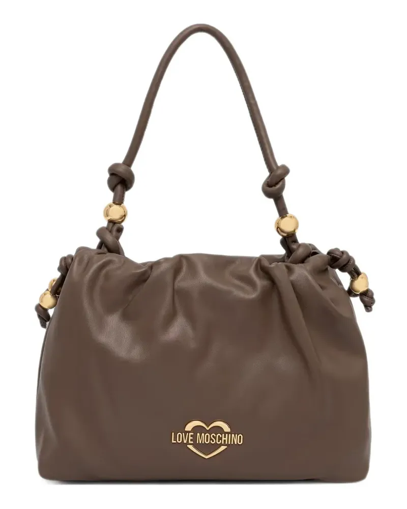 Moschino Tote Bag mit Perlen - Braun Braun