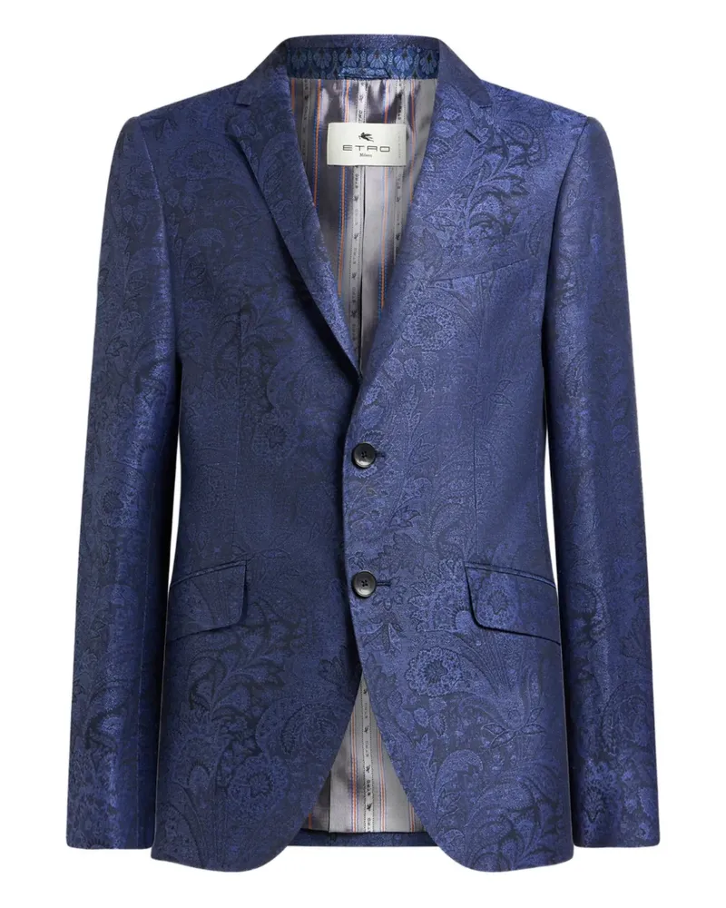 Etro Einreihiges Sakko mit Paisleymuster - Blau Blau