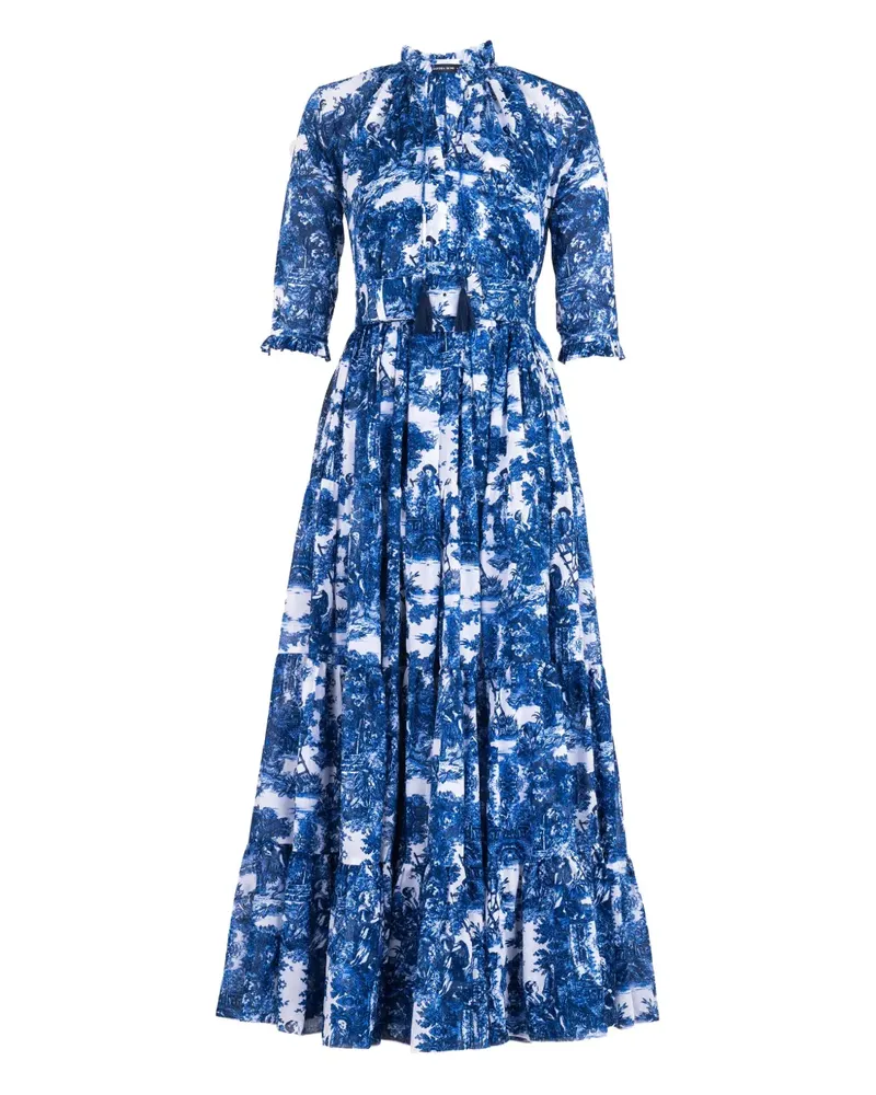 Samantha Sung Maxikleid mit Blumen-Print - Blau Blau