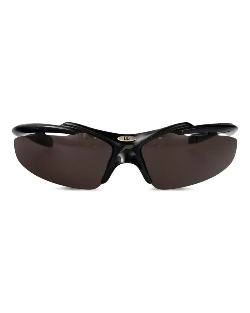 Balenciaga Geometrische Sonnenbrille mit BB-Schild - Schwarz Schwarz