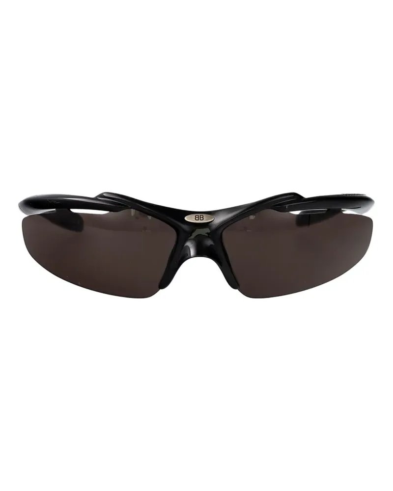 Balenciaga BB-plaque geometric-frame sunglasses - Schwarz Schwarz