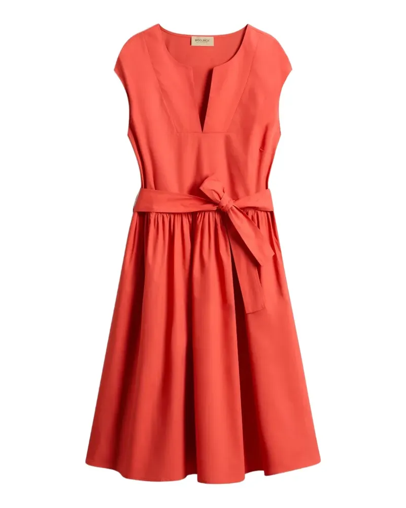 Woolrich belted cotton-poplin dress - Rot Rot