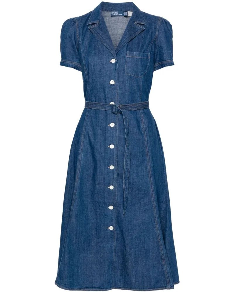 Ralph Lauren Midikleid mit Knöpfen - Blau Blau