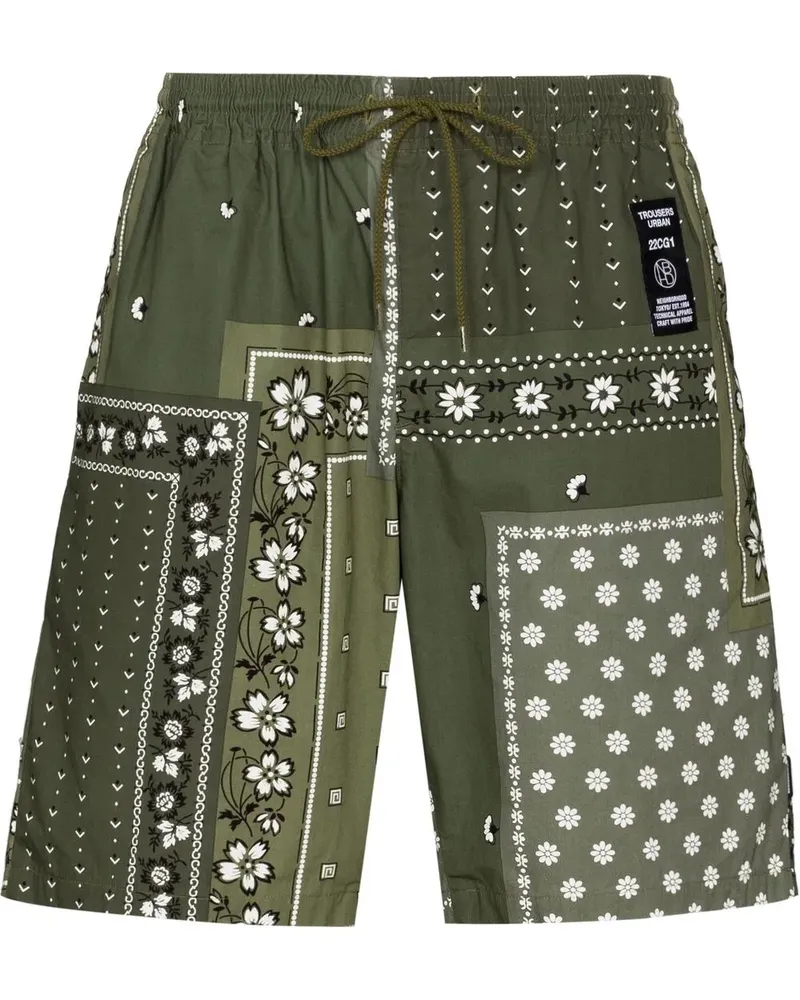 Neighborhood Bermudas im Patchwork-Look - Grün Grün