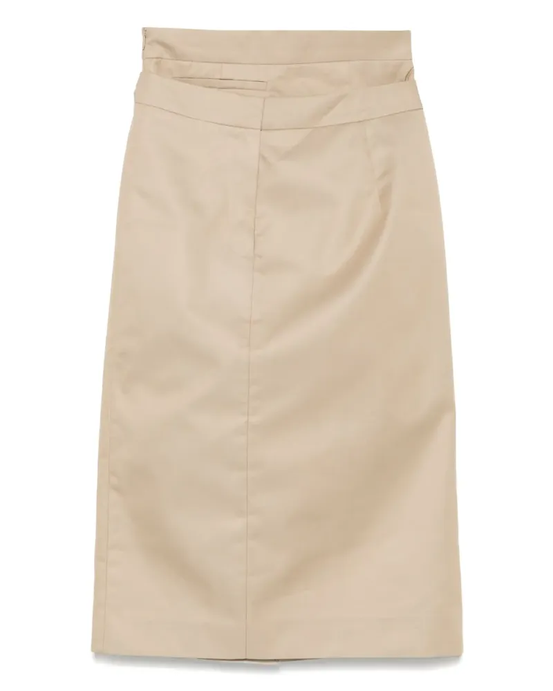 SHUSHU/TONG Midikleid aus Twill - Nude Nude