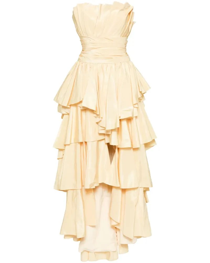 Saiid Kobeisy Taft-Kleid im Layering-Look - Gelb Gelb