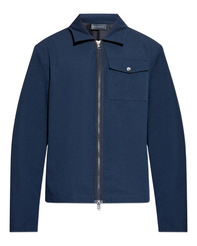 Moncler Seersucker-Hemdjacke - Blau Blau