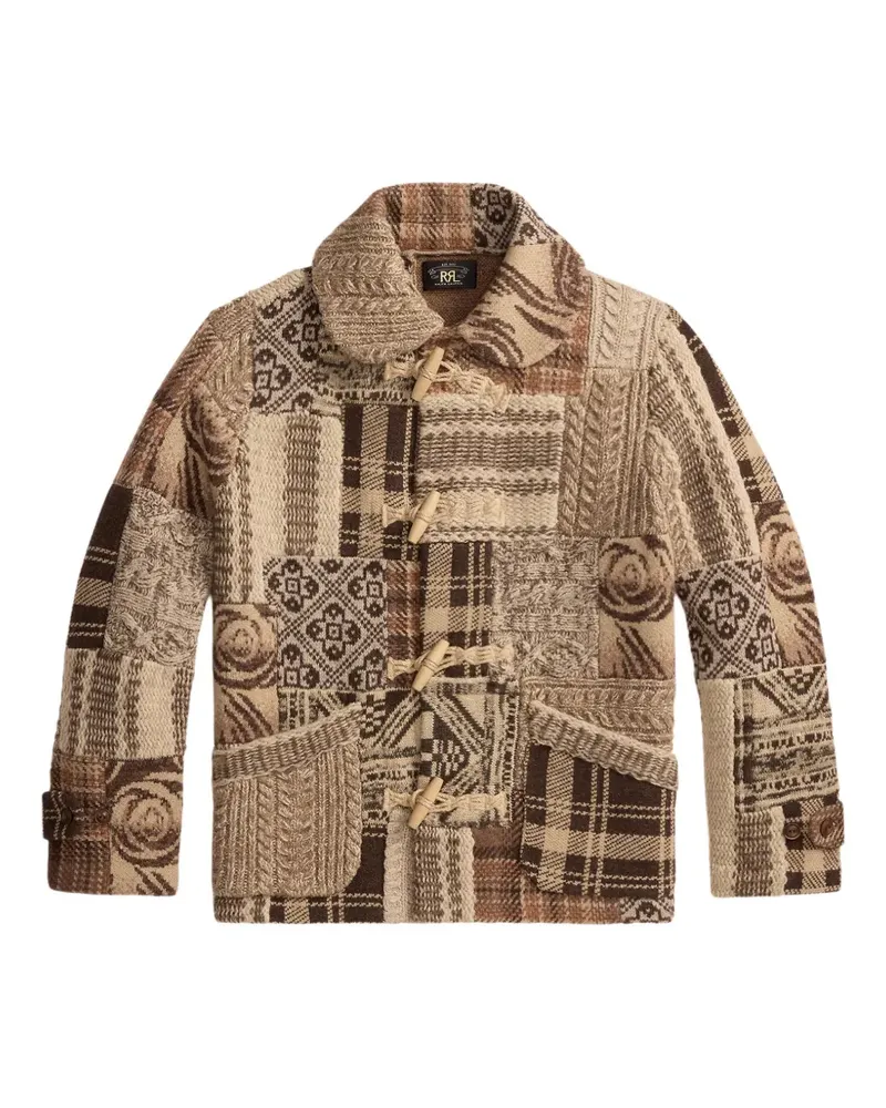 Ralph Lauren Cardigan im Patchwork-Look mit Knebelverschluss - Nude Nude