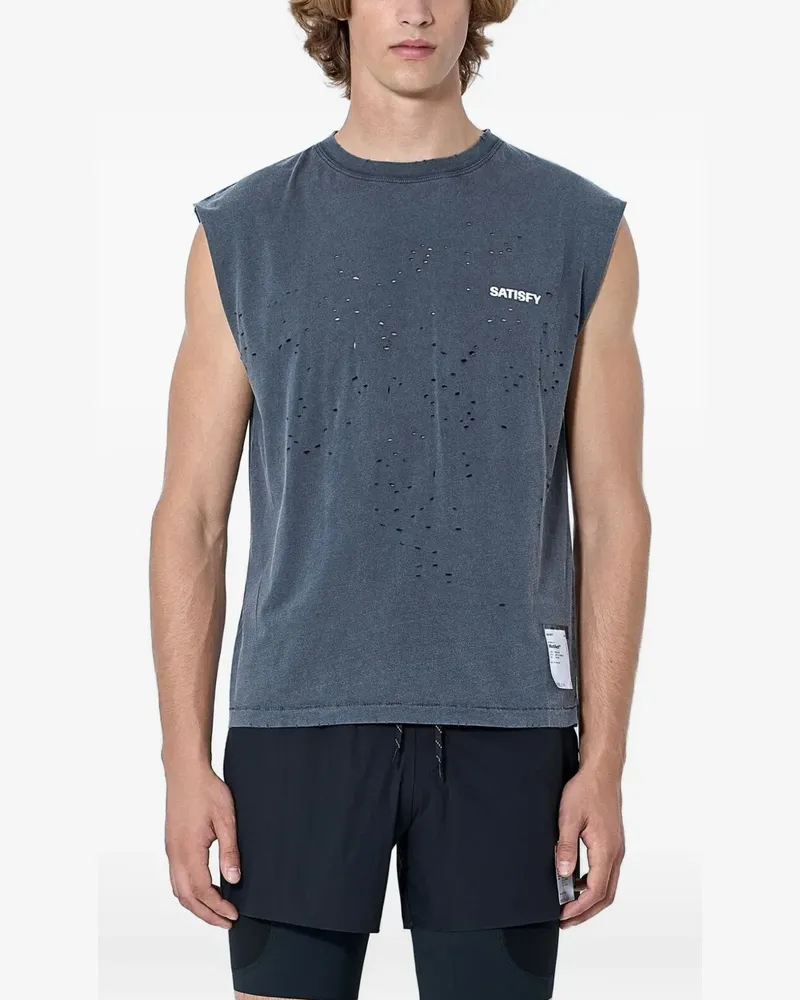 Satisfy MothTech T-Shirt in Distressed-Optik - Grau Grau