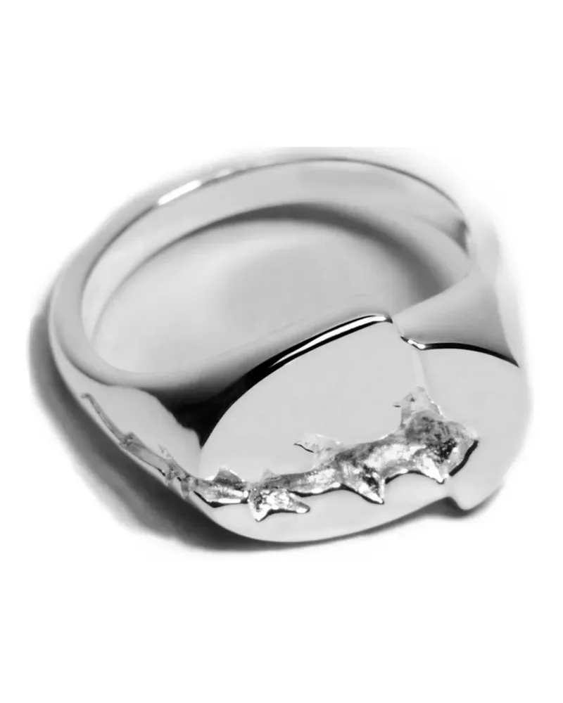SWEETLIMEJUICE Split Signet III ring - Silber Silber