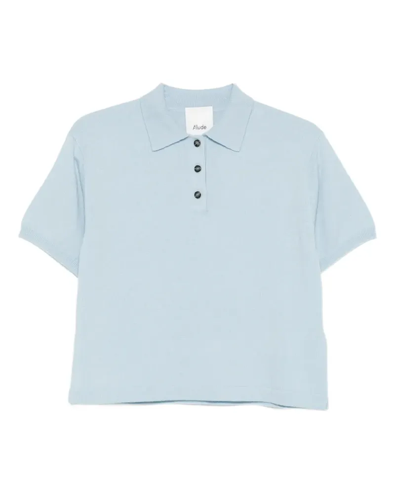 ALLUDE cashmere buttoned polo top - Blau Blau