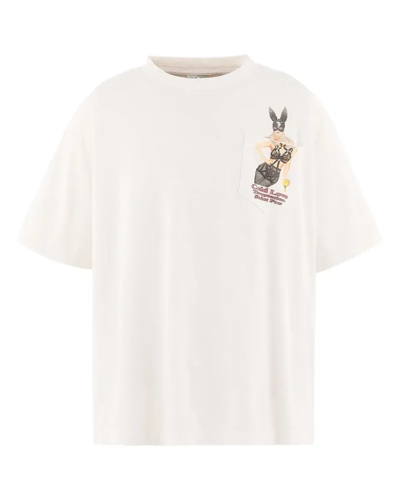 SAINT MXXXXXX graphic-print chest-pocket T-shirt - Weiß Weiß