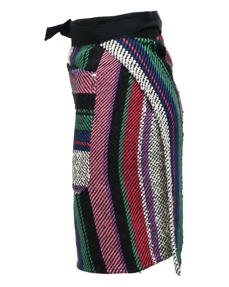 Sacai striped wrap mini skirt - Schwarz Schwarz