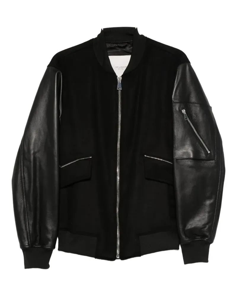 Yes London panelled zip-up jacket - Schwarz Schwarz