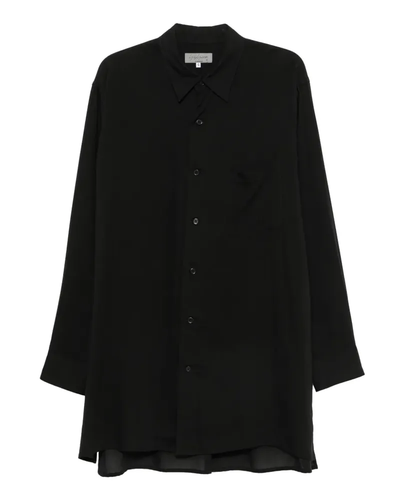 Yohji Yamamoto long-sleeve oversized shirt - Schwarz Schwarz