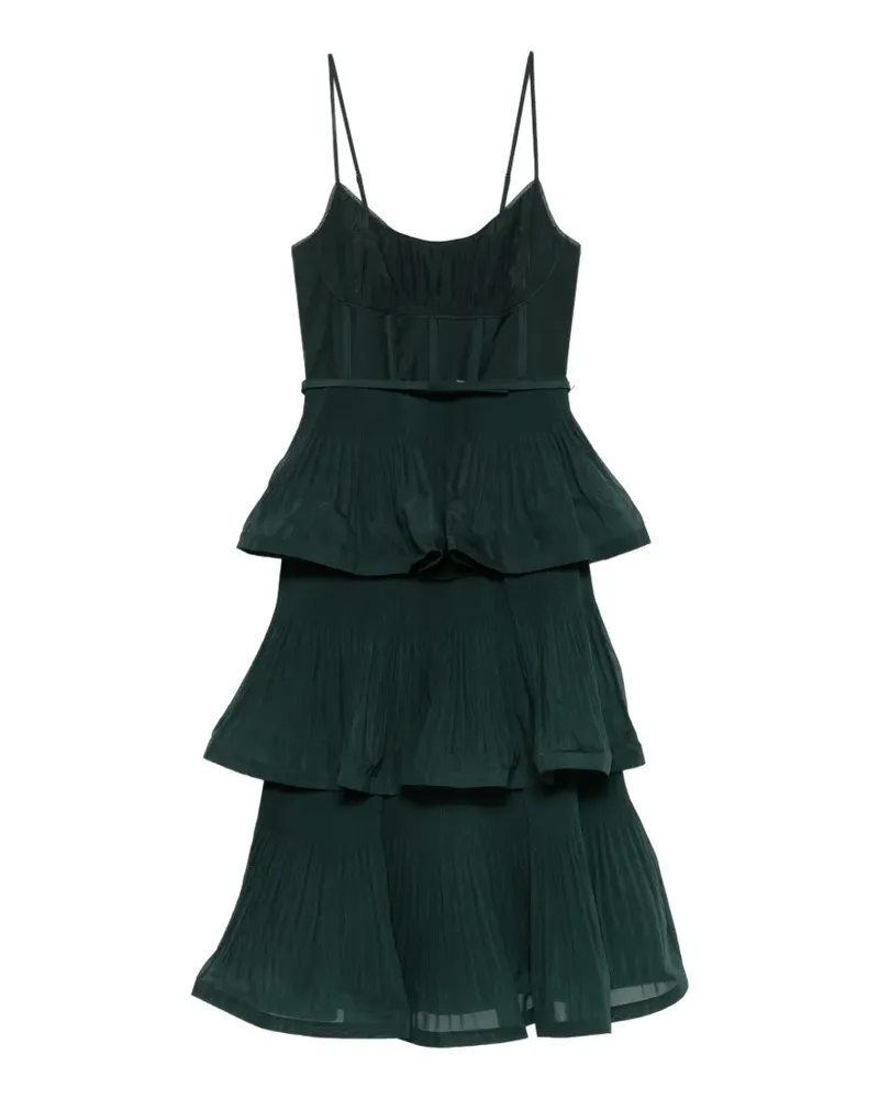 Zimmermann Midikleid mit Falten - Grün Grün