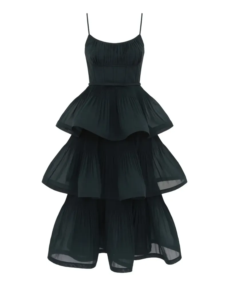 Zimmermann Midikleid mit Falten - Grün Grün