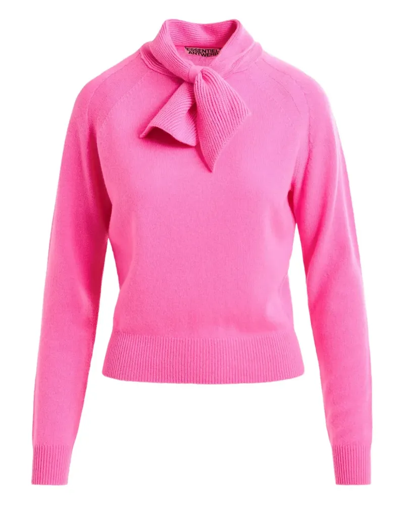 Essentiel Kaschmirpullover mit Schleifenkragen - Rosa Rosa