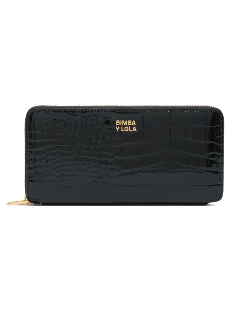 BIMBA Y LOLA Portemonnaie in Kroko-Optik - Schwarz Schwarz