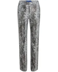 Karl Lagerfeld Faux-Leder-Hose mit Schlangen-Print Grau